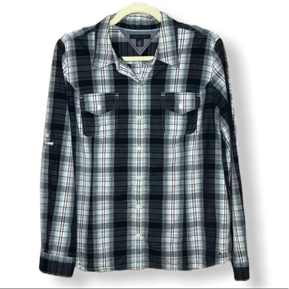 Tommy Hilfiger Tops - Tommy Hilfiger Plaid Button Down Shirt LG